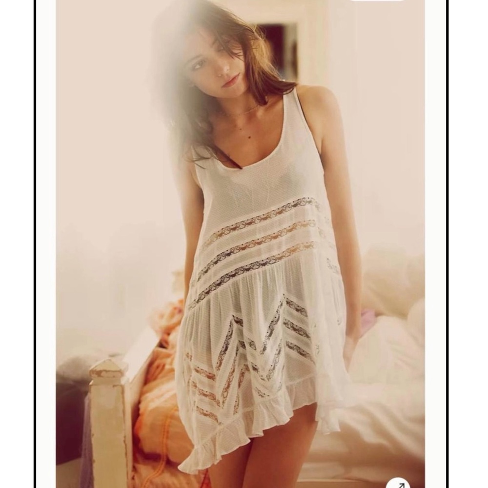 Free People Voile and Lace Trapeze Slip
